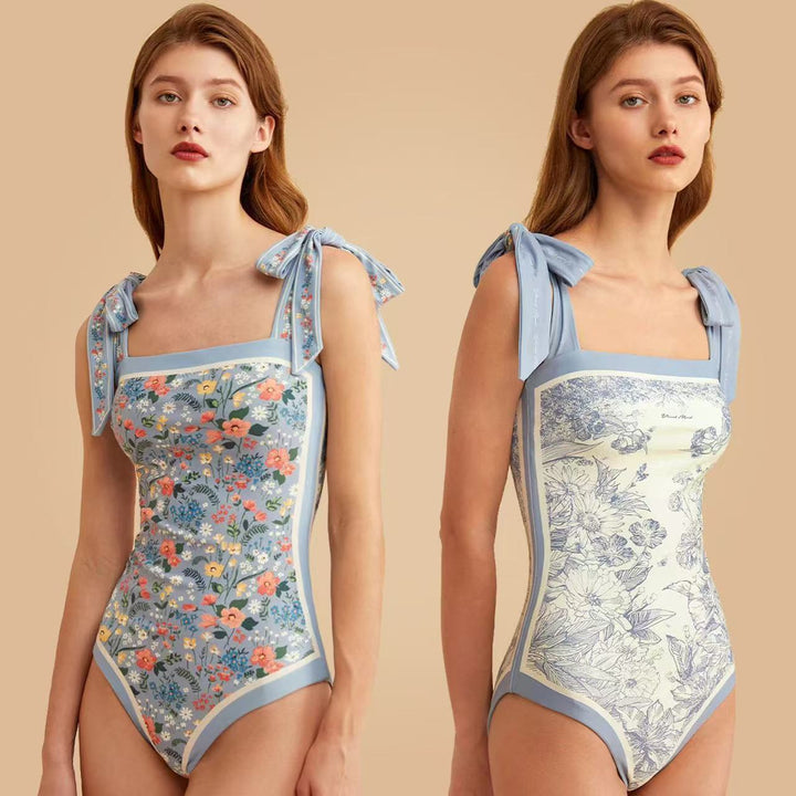 Reversible Floral One-Piece Swimsuit – 2-in-1 Elegant Fit