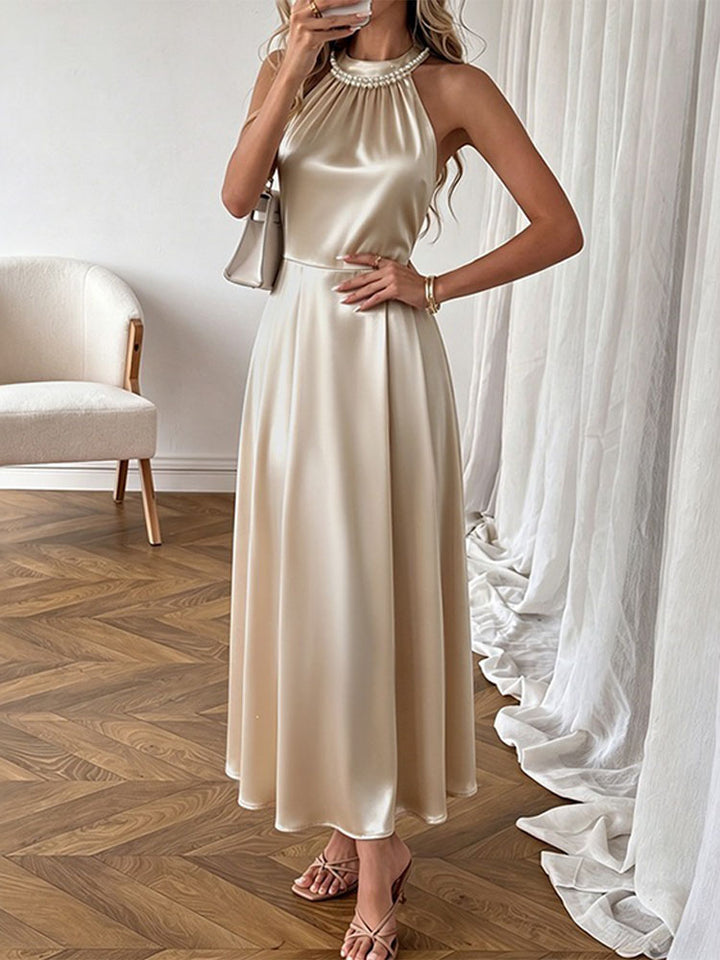 Elegant Sleeveless Satin Dress