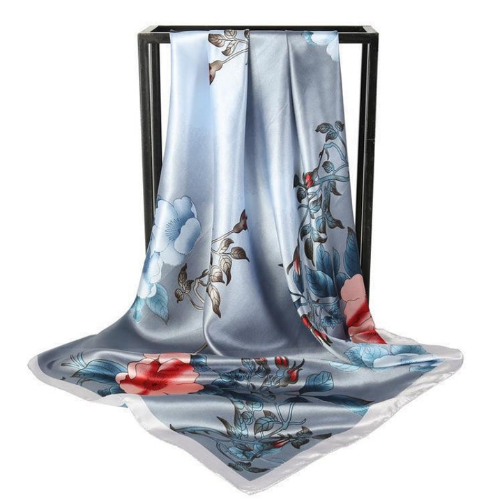 Luxury Printed Satin Square Scarf