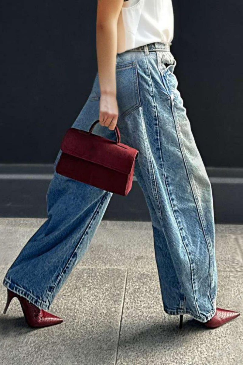 Women’s Fashion High Waist Stretch Wide Leg Jeans