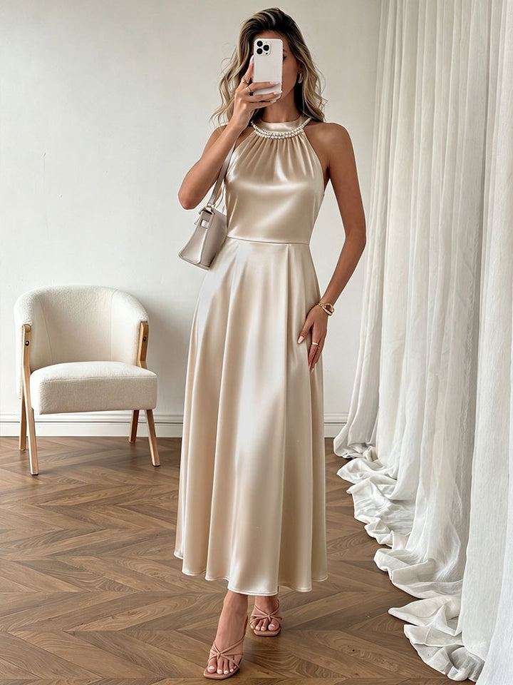 Elegant Sleeveless Satin Dress