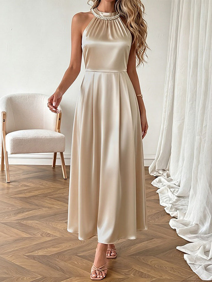 Elegant Sleeveless Satin Dress