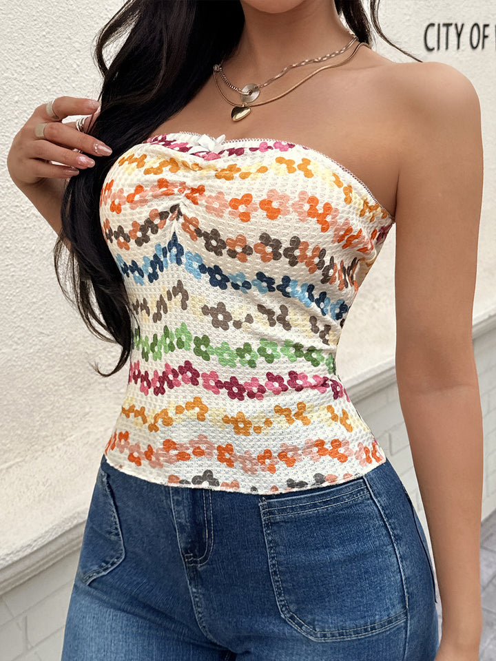 Fitted printed tube top