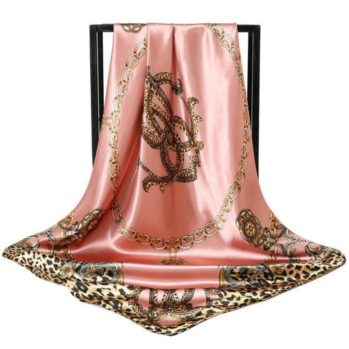 Luxury Printed Satin Square Scarf