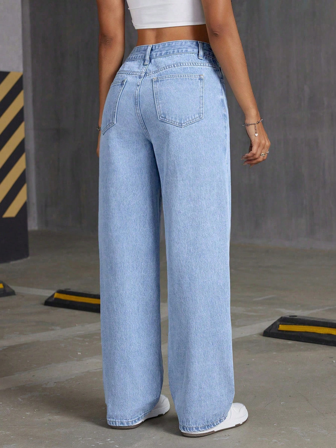 Rhinestone butterfly straight leg jeans