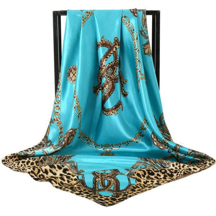 Luxury Printed Satin Square Scarf