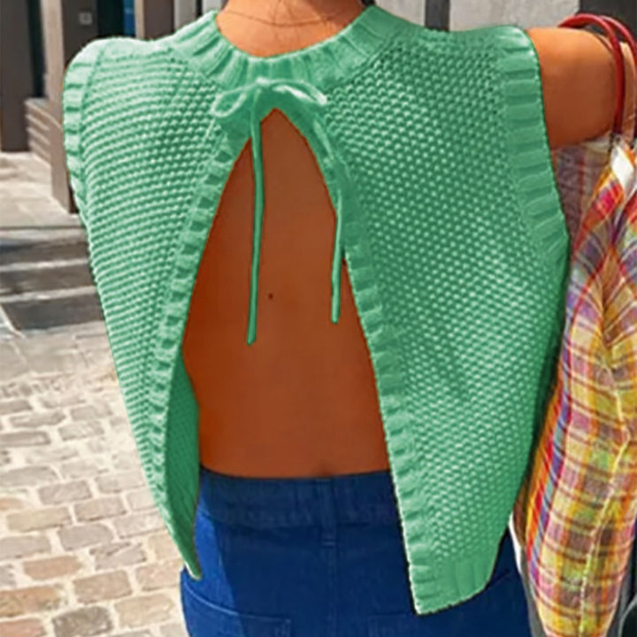 Open Back Knit Tank Top