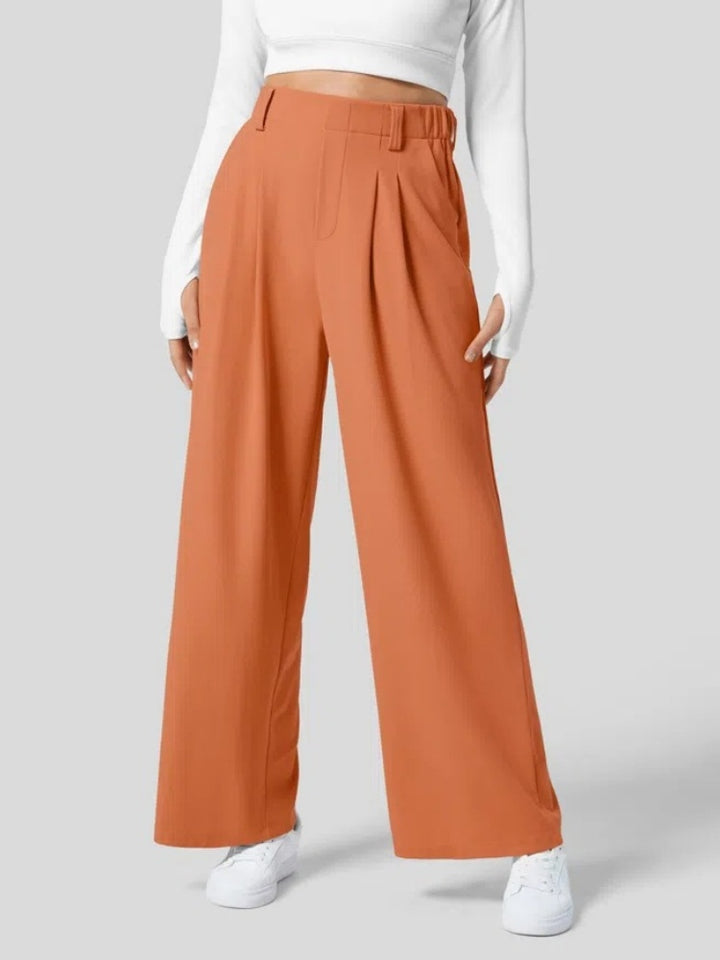 High Waisted Pleated Wide Leg Pants