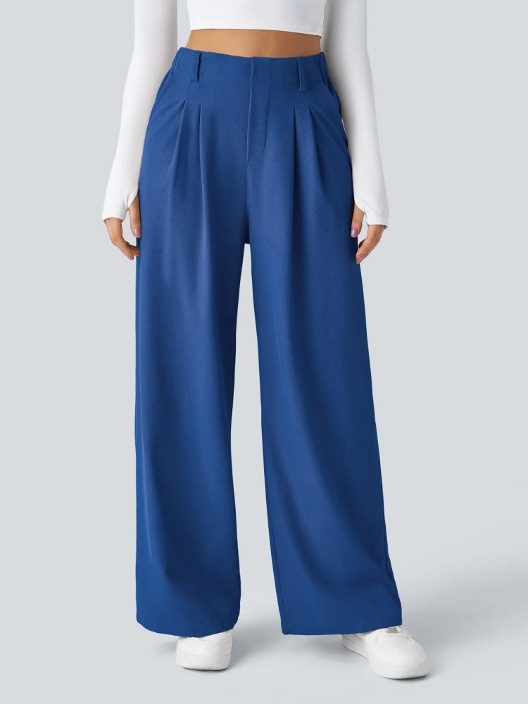 High Waisted Pleated Wide Leg Pants