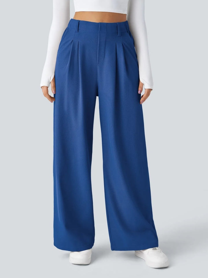High Waisted Pleated Wide Leg Pants