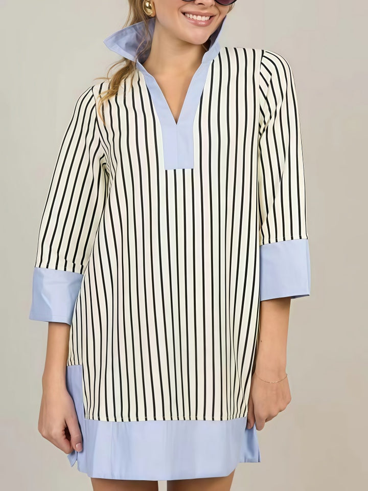 Striped Color Block Tunic Dress