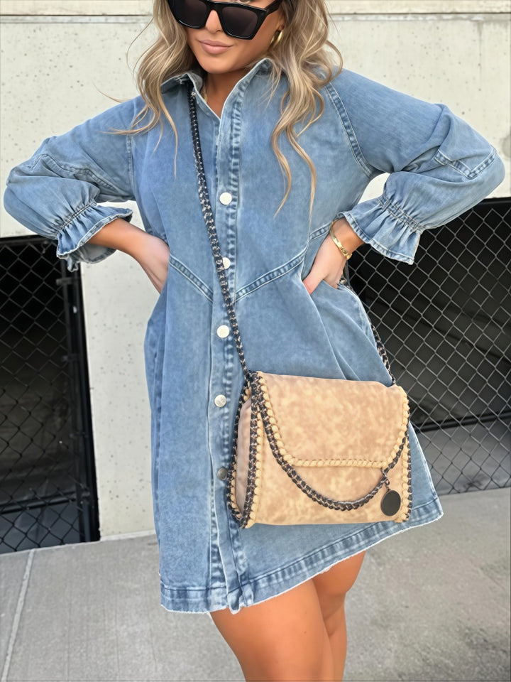 Washed Denim Shirt Dress