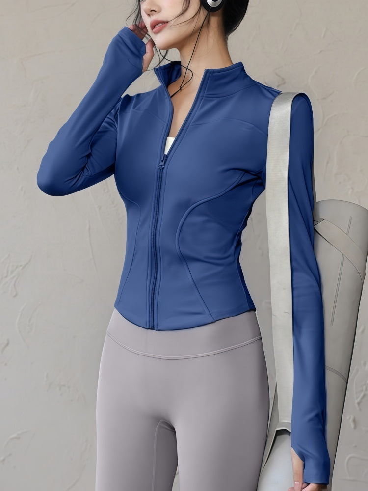 Fitted Zip-Up Athletic Jacket