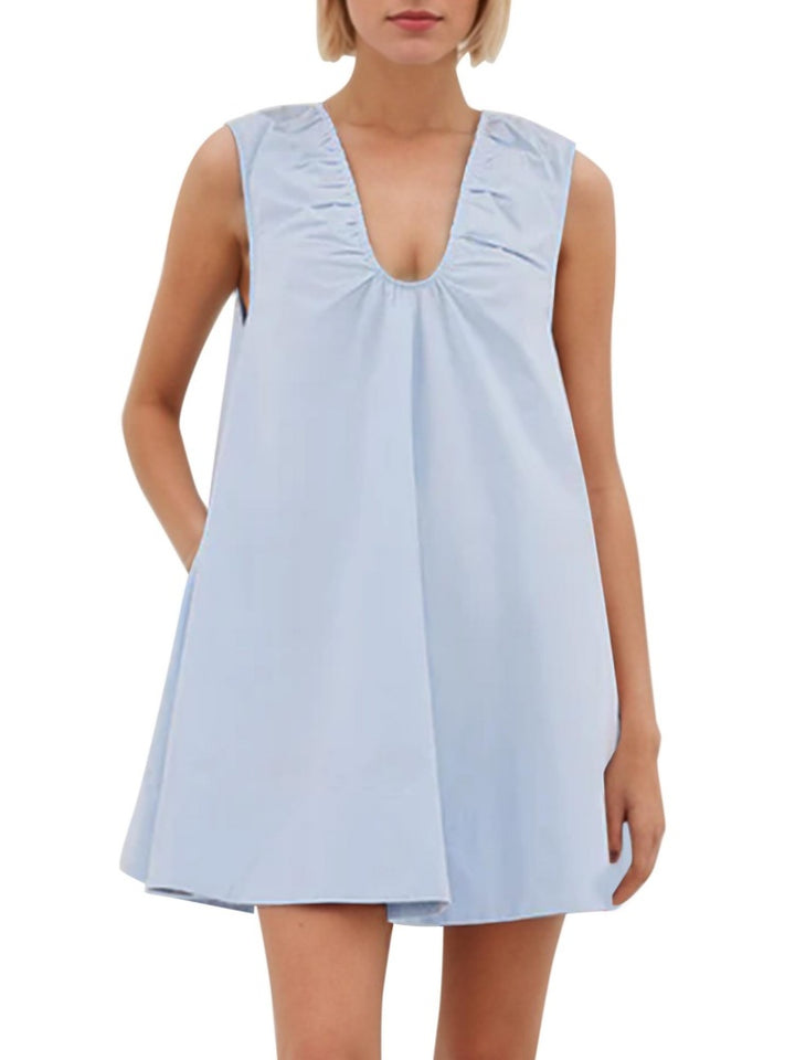 Casual V-Neck Swing Dress