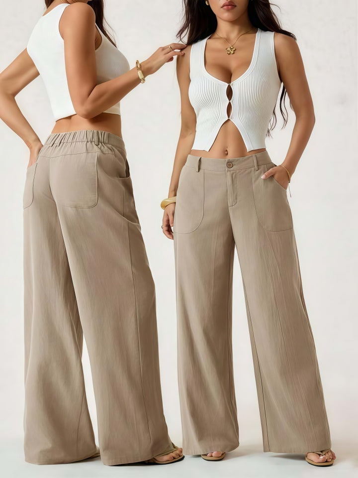 Women Linen Wide Leg Pants