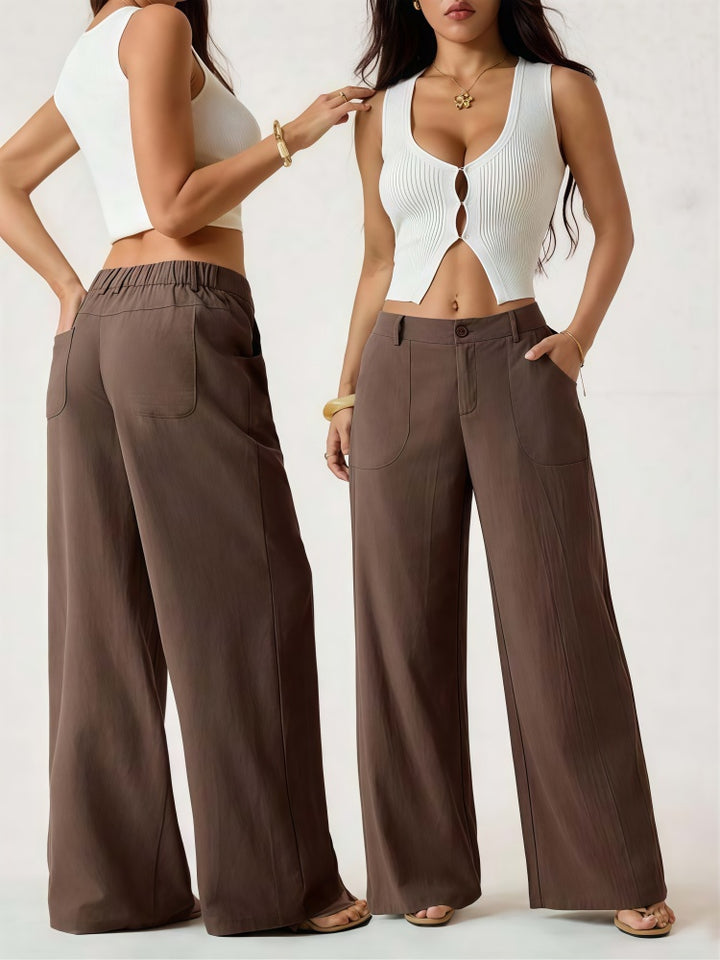 Women Linen Wide Leg Pants
