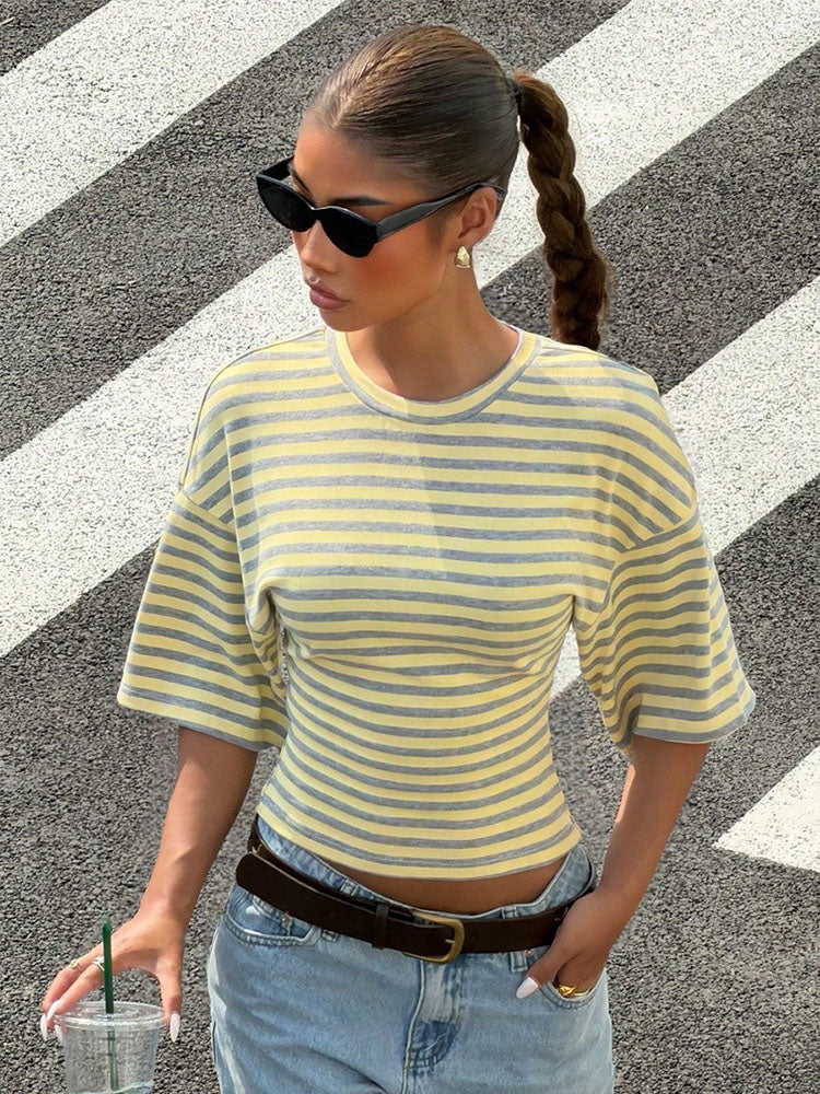 Striped Waist Fit Tee