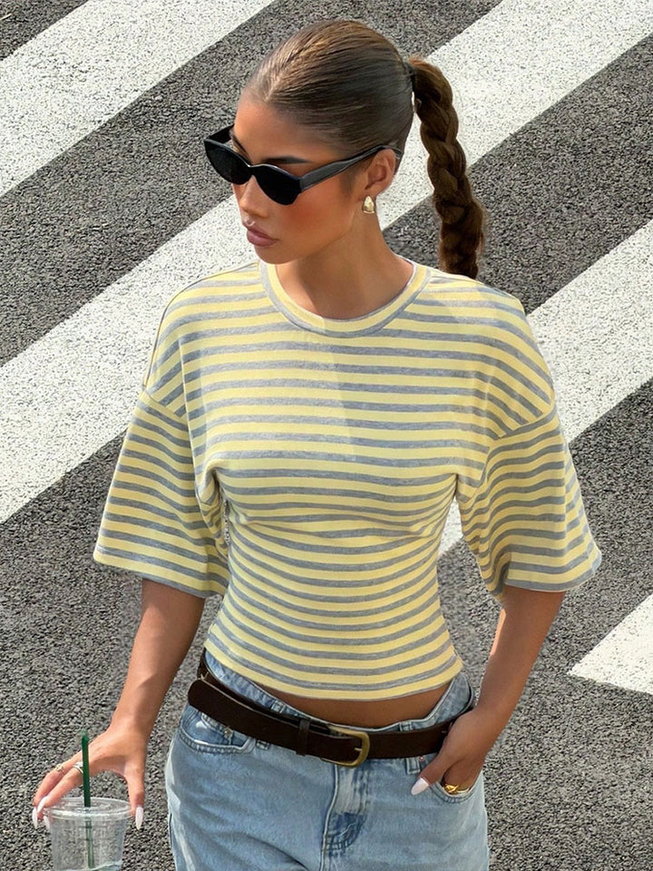 Striped Waist Fit Tee