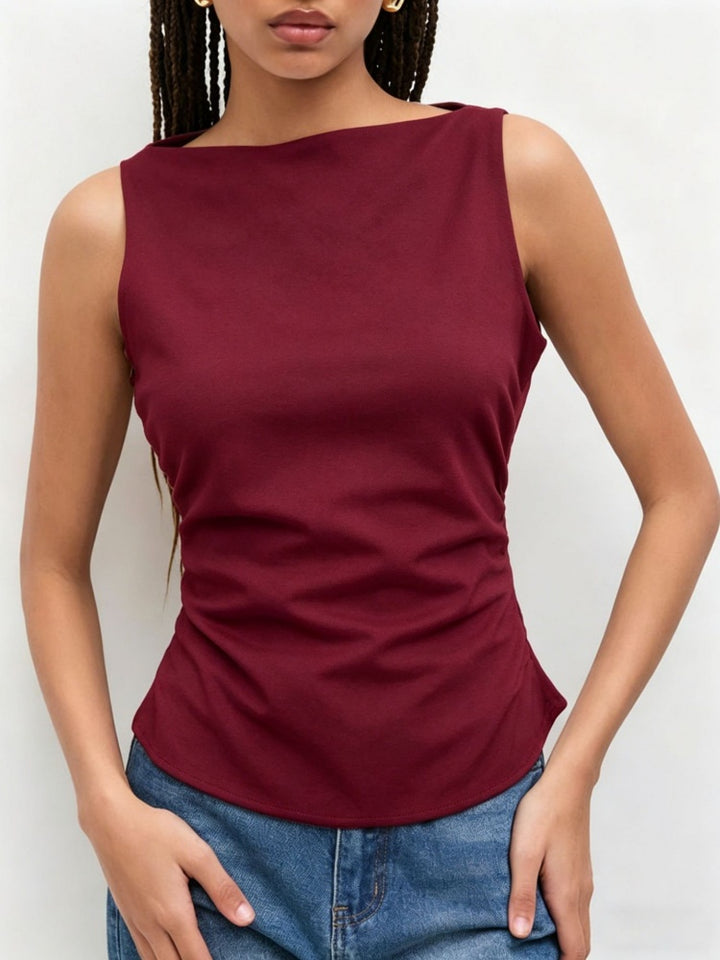 Form-Fitting Bow Back Tank Top
