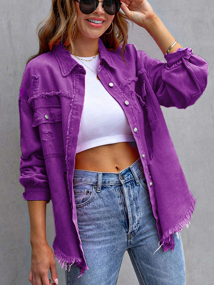 Women’s Ripped Denim Coat