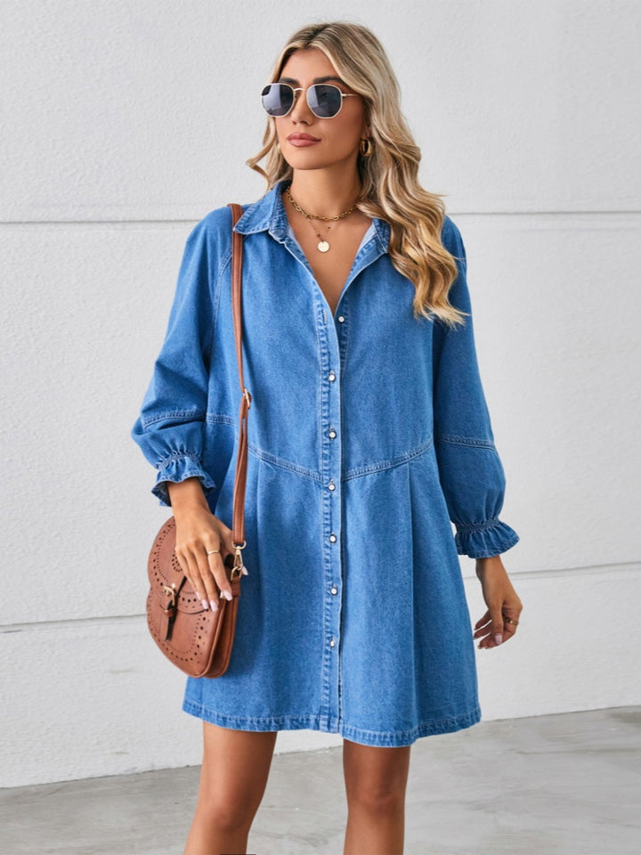 Oversized Denim Shirt Dress