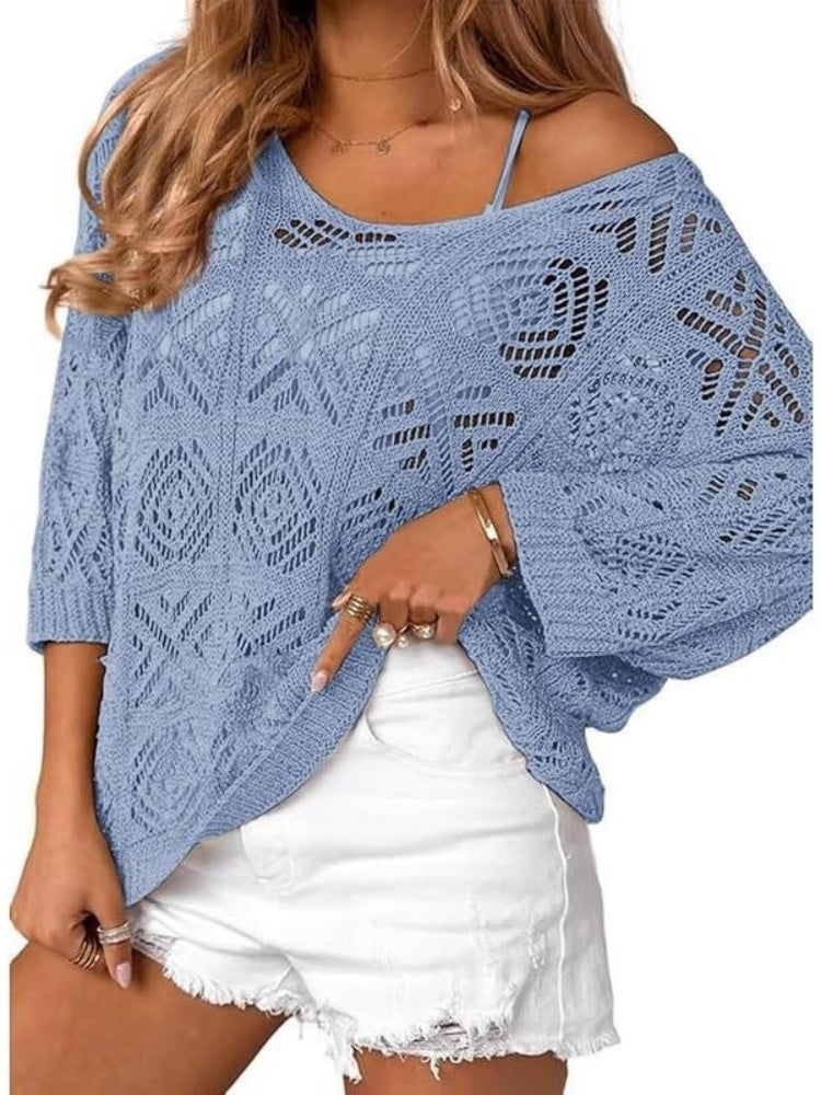 3/4 Sleeve Loose Fit Cover-Up