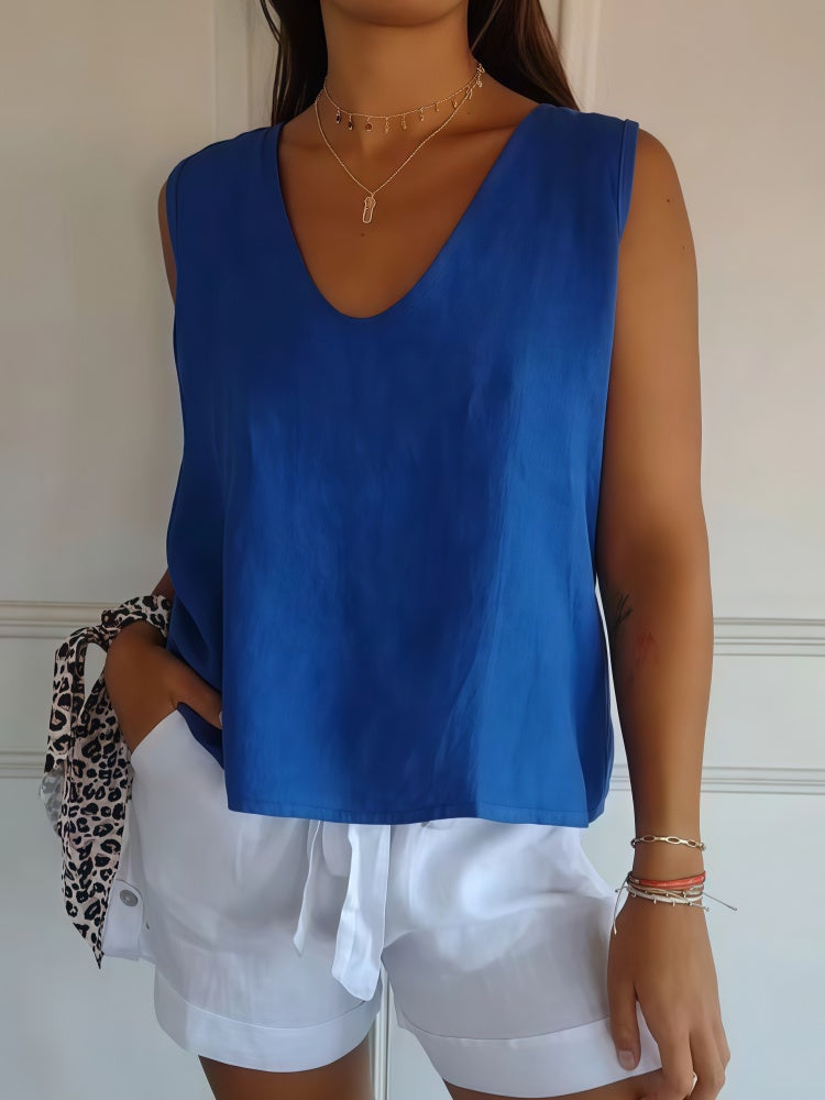 V-neck sleeveless top