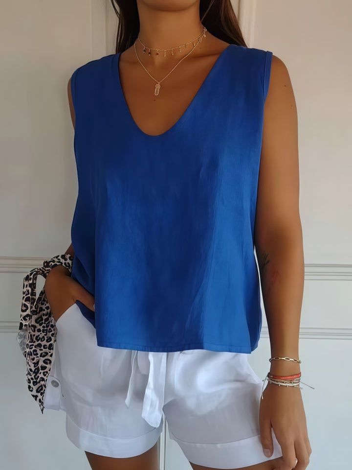 V-neck sleeveless top