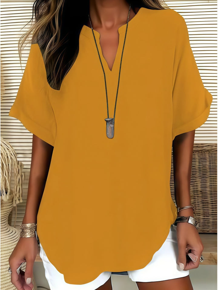 Fashionable printed V-neck short-sleeved T-shirt/shirt