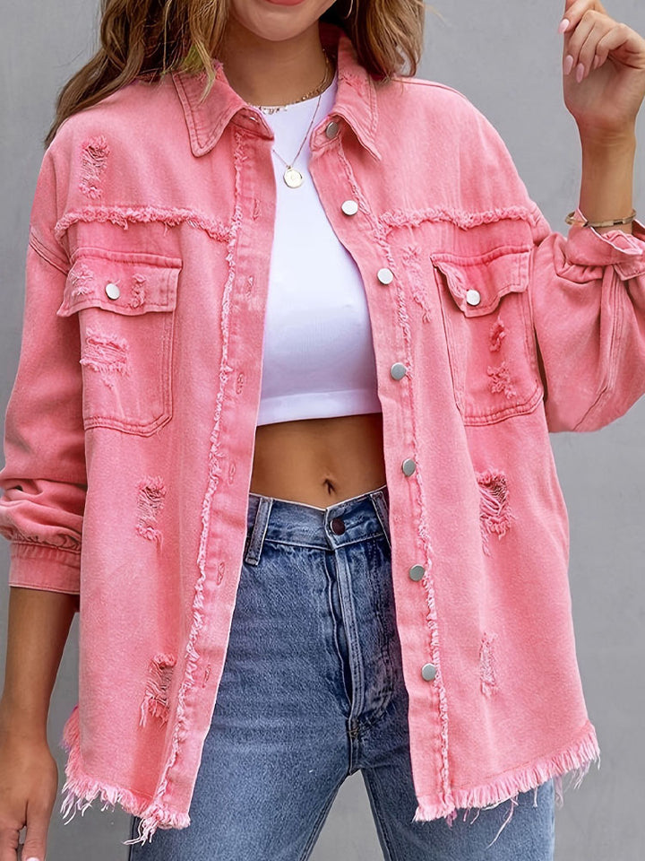 Women’s Ripped Denim Coat