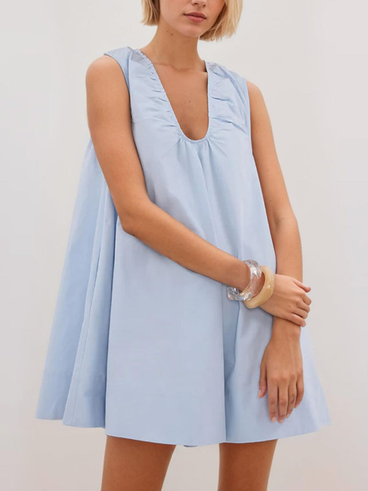 Casual V-Neck Swing Dress