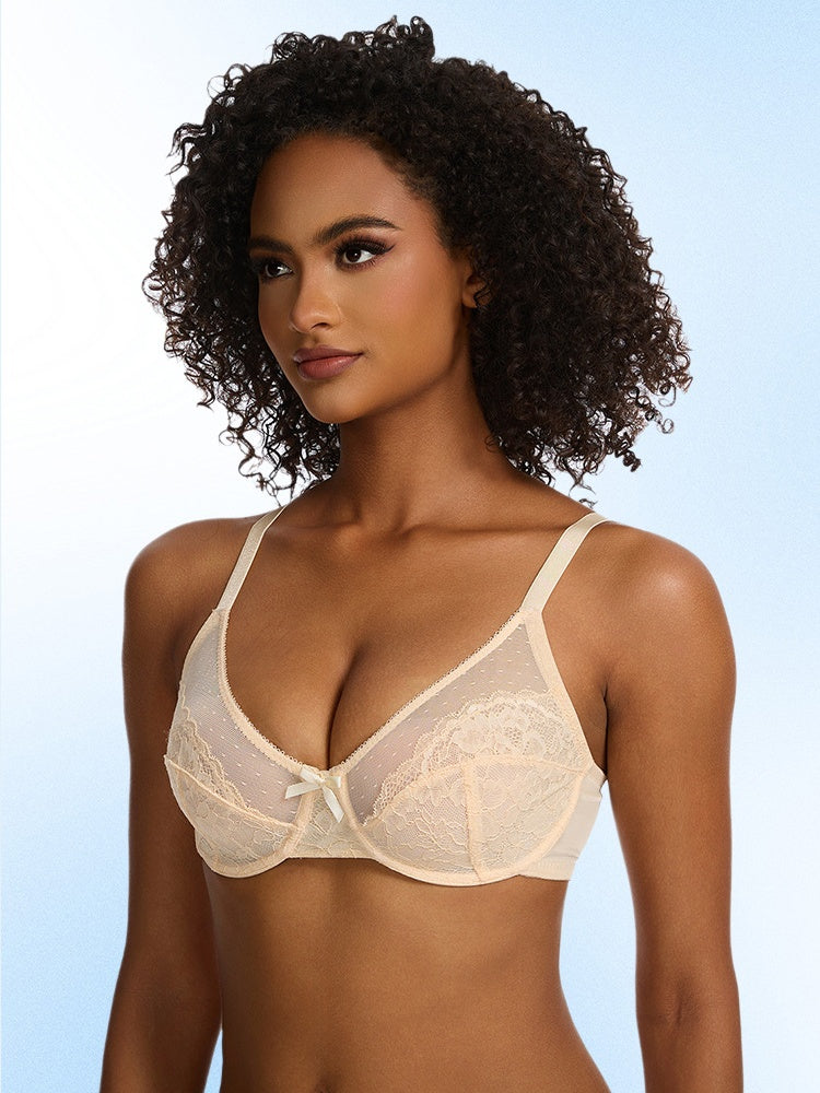 Sheer Lace Underwire Bra