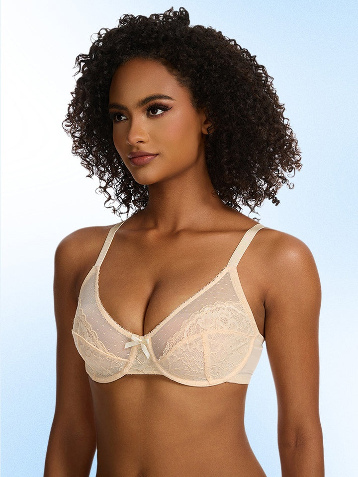 Sheer Lace Underwire Bra