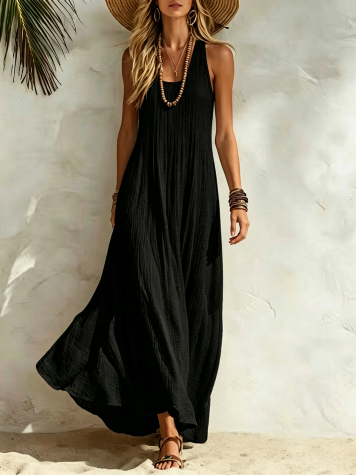 Sleeveless Crinkle Textured Maxi Dress