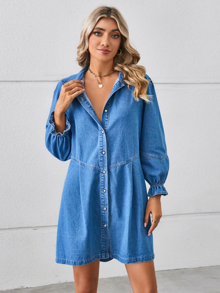 Oversized Denim Shirt Dress