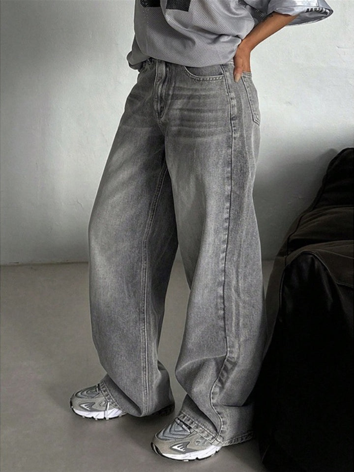 High Waisted Baggy Wide Leg Jeans
