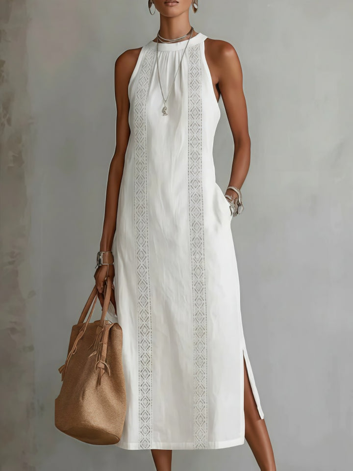 Ruffle V-Neck Floral Print Maxi Dress