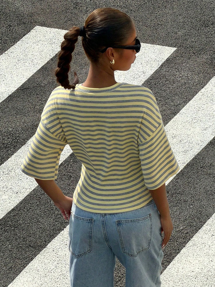 Striped Waist Fit Tee