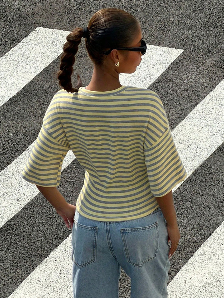 Striped Waist Fit Tee