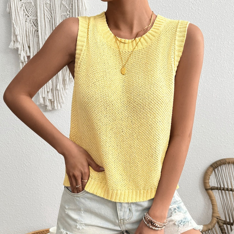 Open Back Knit Tank Top