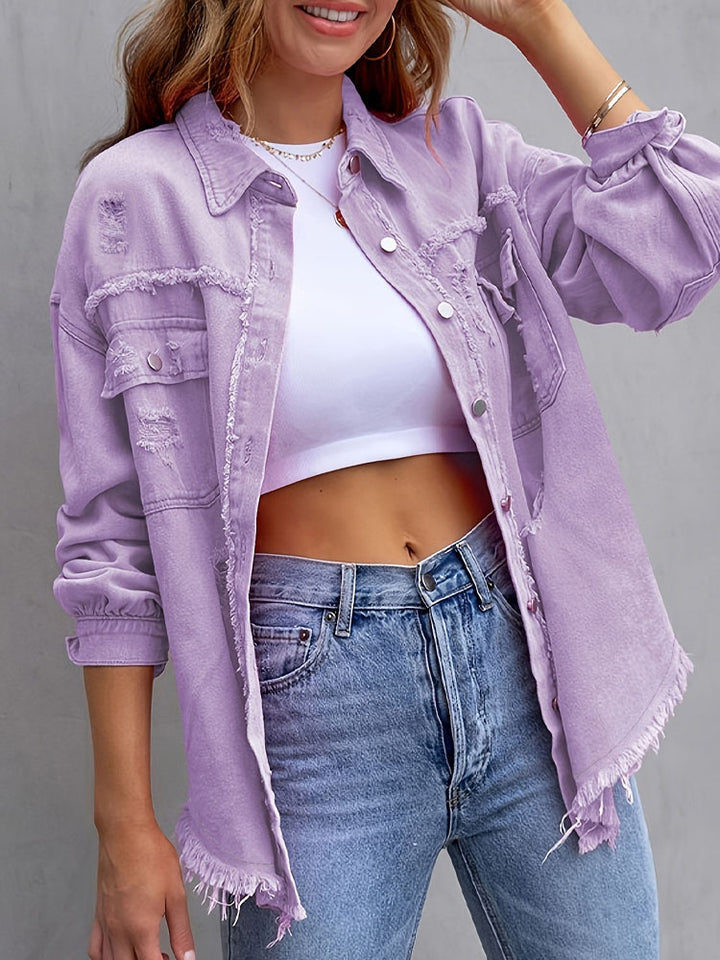 Women’s Ripped Denim Coat