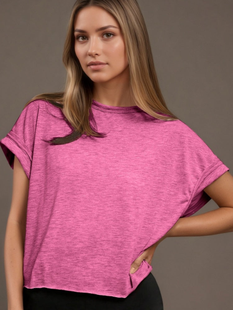 Short Sleeve Criss Cross Open Back Crop Top