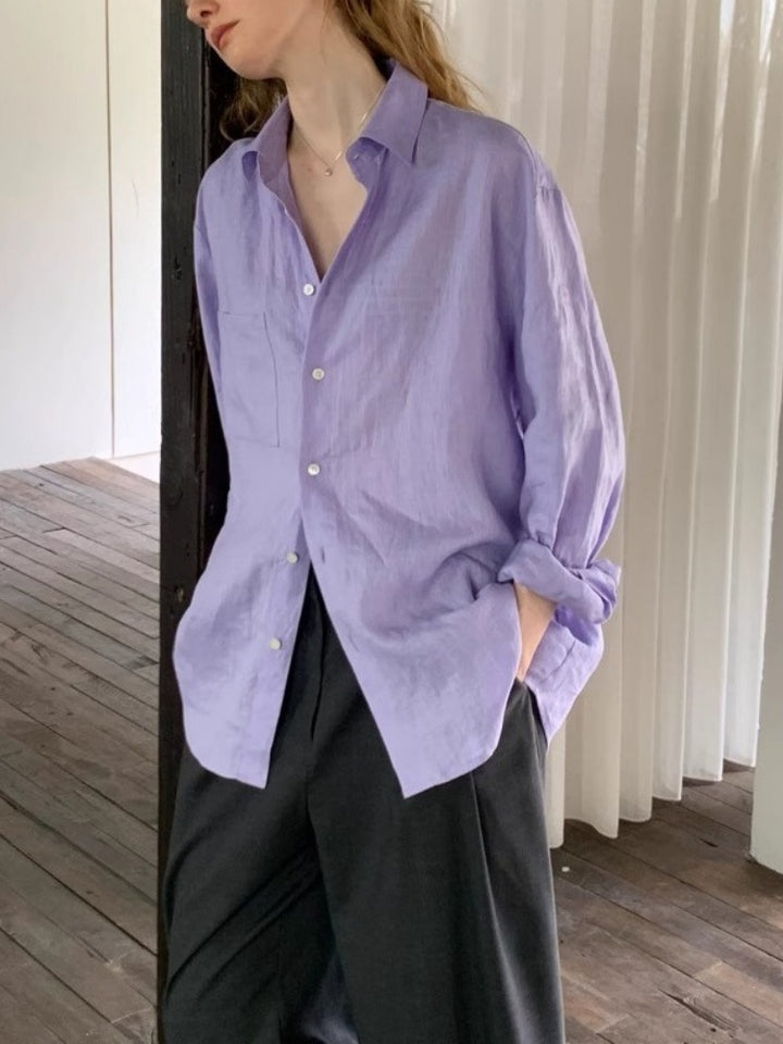 Oversized Linen Button Down Shirt