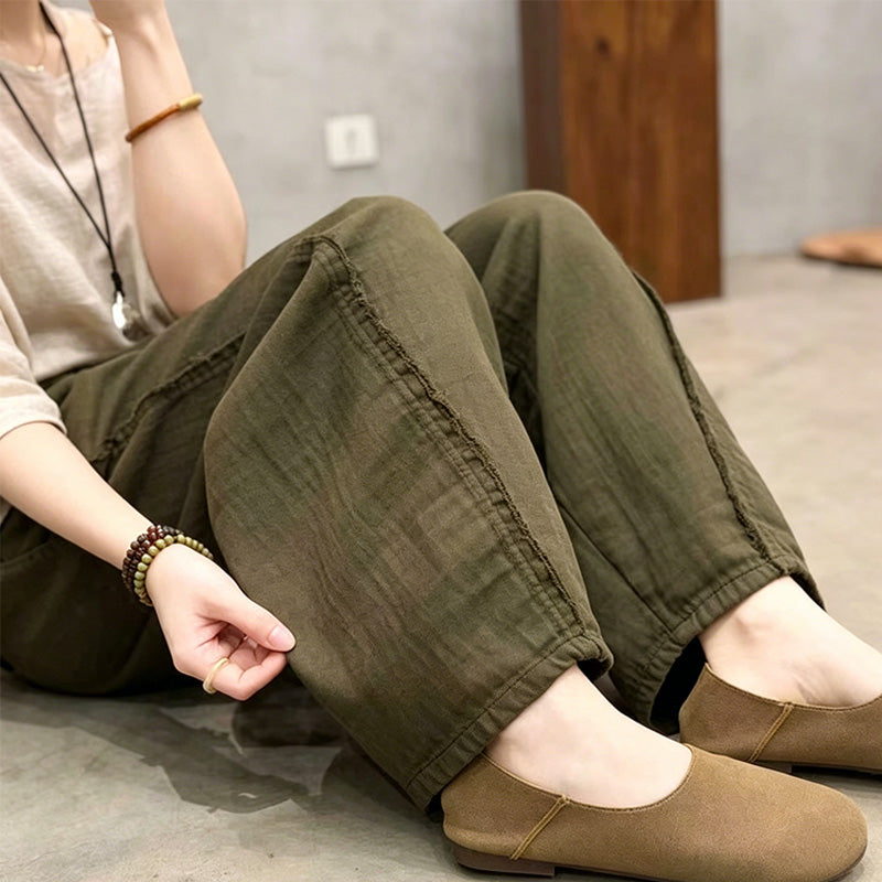 Retro drawstring curved blade style loose casual pants