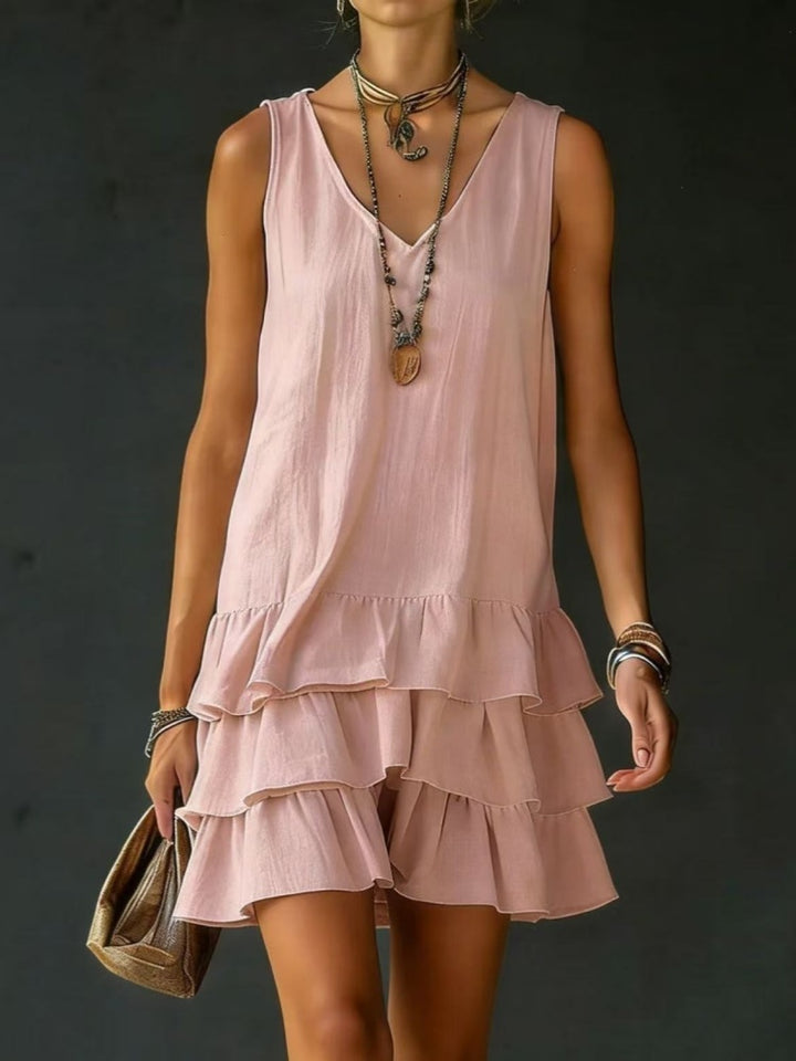 Fashionable loose-fitting casual solid color vest dress