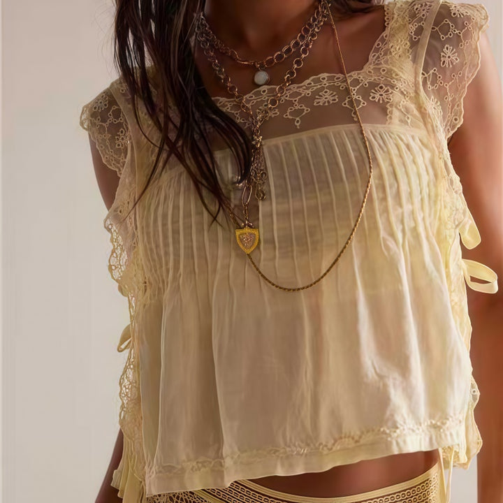 Eyelet Lace Sleeveless Top