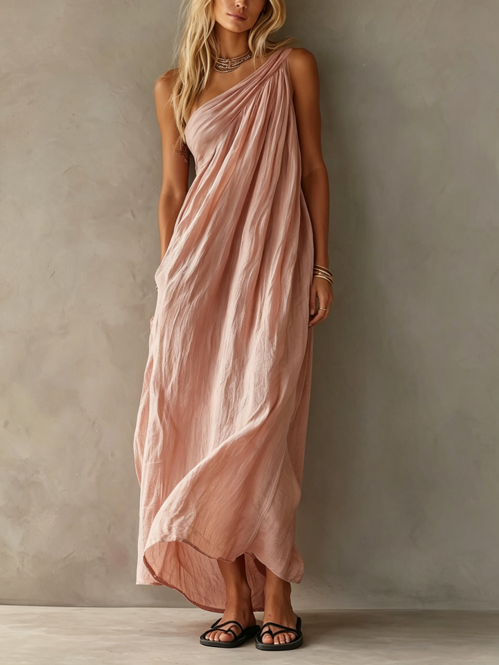 Asymmetrical One-Shoulder Maxi Dress