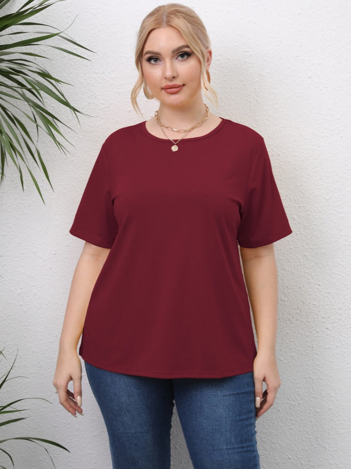 Casual floral cutout angel wing short-sleeved top
