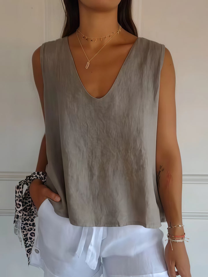 V-neck sleeveless top