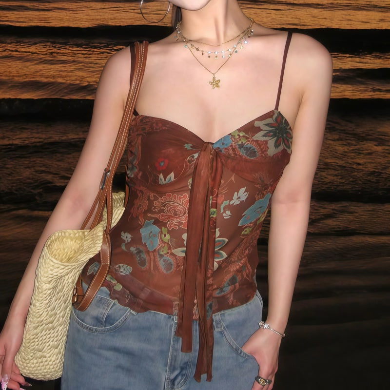 Vintage Floral Sheer Camisole